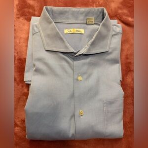 Peter Millar Men's light blue and white stripe Casual Shirt